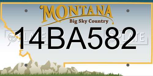 14BA582 Montana License Plate