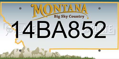 14BA852 Montana License Plate