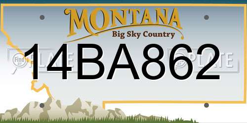 14BA862 Montana License Plate