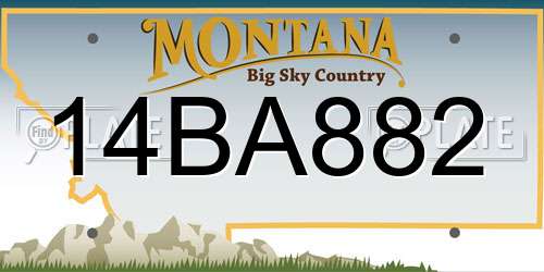 14BA882 Montana License Plate