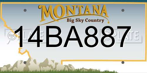 14BA887 Montana License Plate