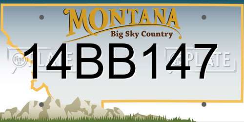 14BB147 Montana License Plate