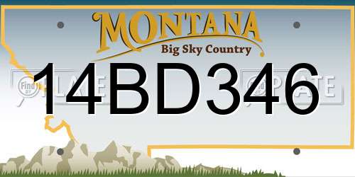 14BD346 Montana License Plate