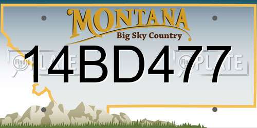 14BD477 Montana License Plate