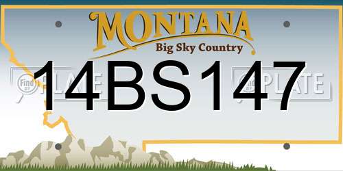 14BS147 Montana License Plate