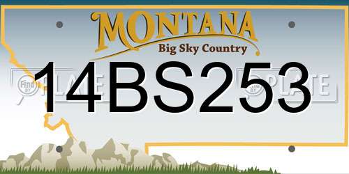 14BS253 Montana License Plate