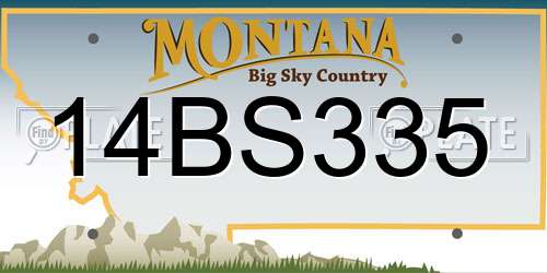 14BS335 Montana License Plate