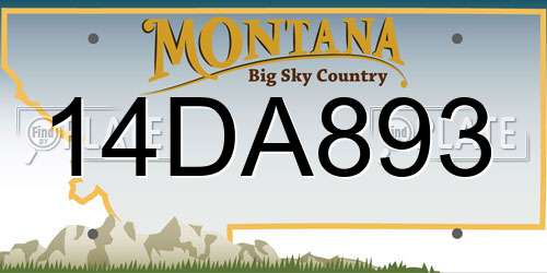 14DA893 Montana License Plate