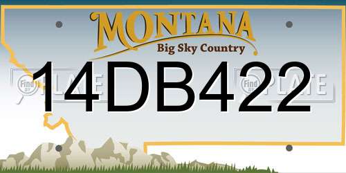 14DB422 Montana License Plate