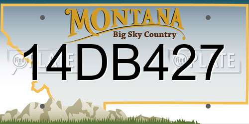 14DB427 Montana License Plate