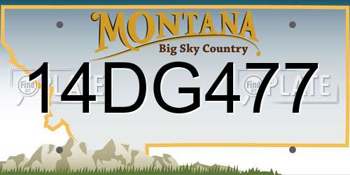 14DG477 Montana License Plate
