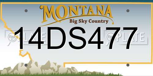 14DS477 Montana License Plate