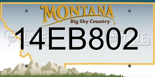 14EB802 Montana License Plate