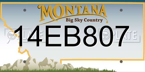14EB807 Montana License Plate