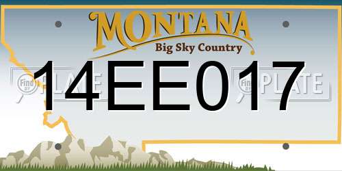 14EE017 Montana License Plate