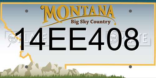 14EE408 Montana License Plate