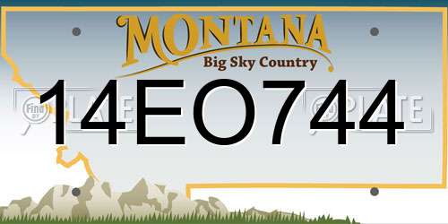 14EO744 Montana License Plate