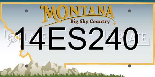 14ES240 Montana License Plate