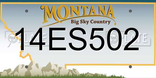 14ES502 Montana License Plate