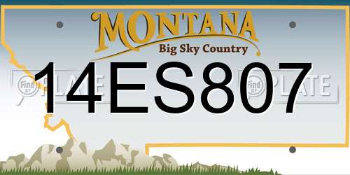 14ES807 Montana License Plate