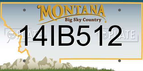 14IB512 Montana License Plate