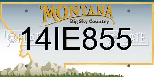14IE855 Montana License Plate