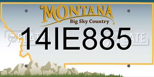 14IE885 Montana License Plate