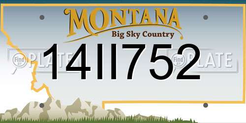 14II752 Montana License Plate