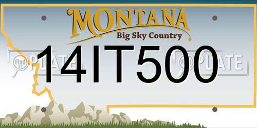 14IT500 Montana License Plate