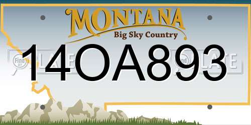 14OA893 Montana License Plate
