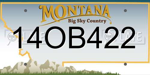 14OB422 Montana License Plate