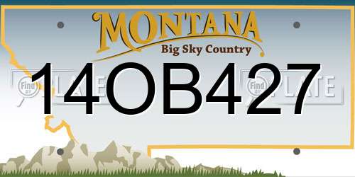 14OB427 Montana License Plate