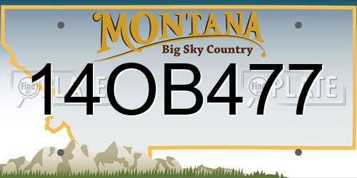 14OB477 Montana License Plate