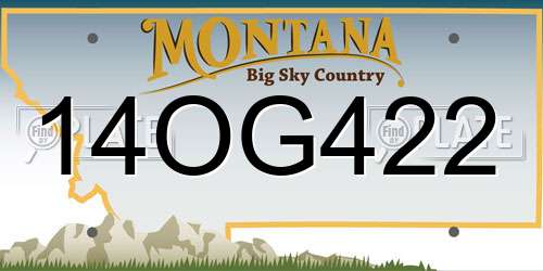 14OG422 Montana License Plate