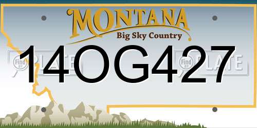 14OG427 Montana License Plate