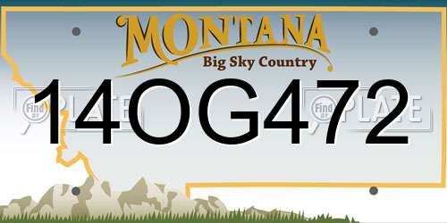 14OG472 Montana License Plate