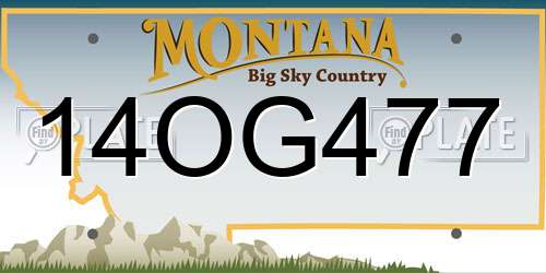 14OG477 Montana License Plate