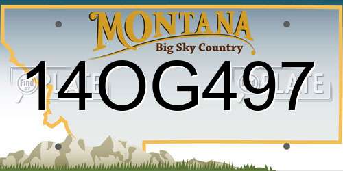 14OG497 Montana License Plate