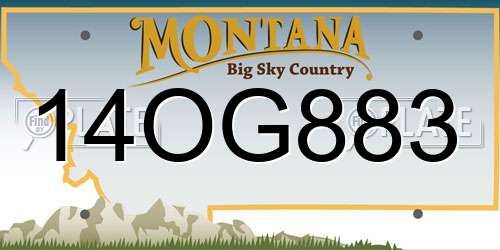 14OG883 Montana License Plate