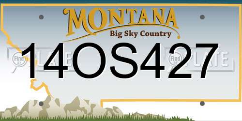 14OS427 Montana License Plate
