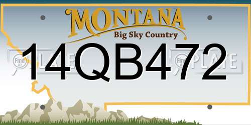 14QB472 Montana License Plate