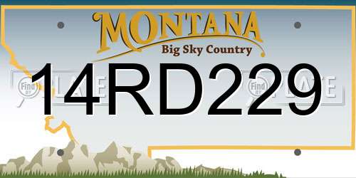 14RD229 Montana License Plate