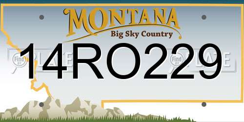 14RO229 Montana License Plate