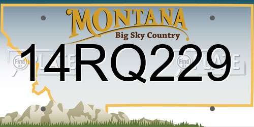 14RQ229 Montana License Plate