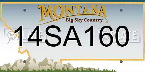 14SA160 Montana License Plate
