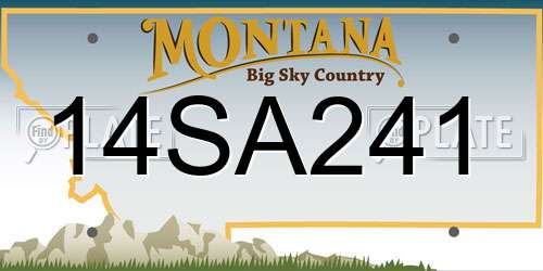 14SA241 Montana License Plate