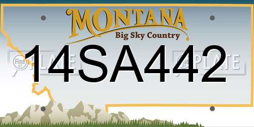 14SA442 Montana License Plate