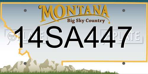 14SA447 Montana License Plate