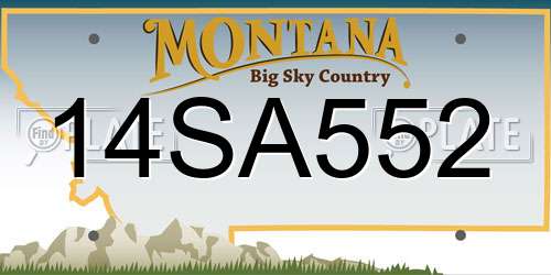 14SA552 Montana License Plate