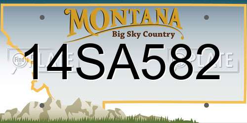 14SA582 Montana License Plate